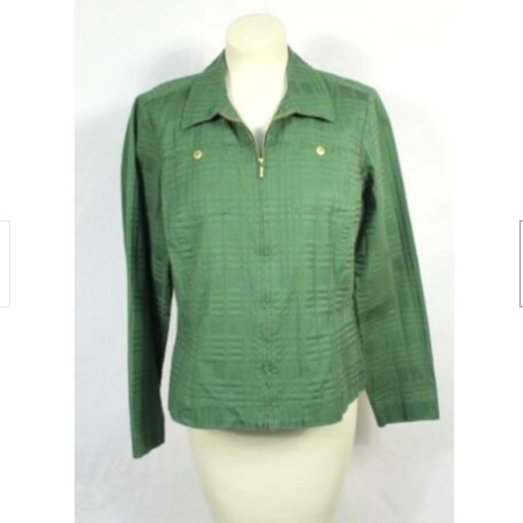 Christopher & Banks Jackets & Blazers - Christopher & Banks Green Zip Up Jacket M